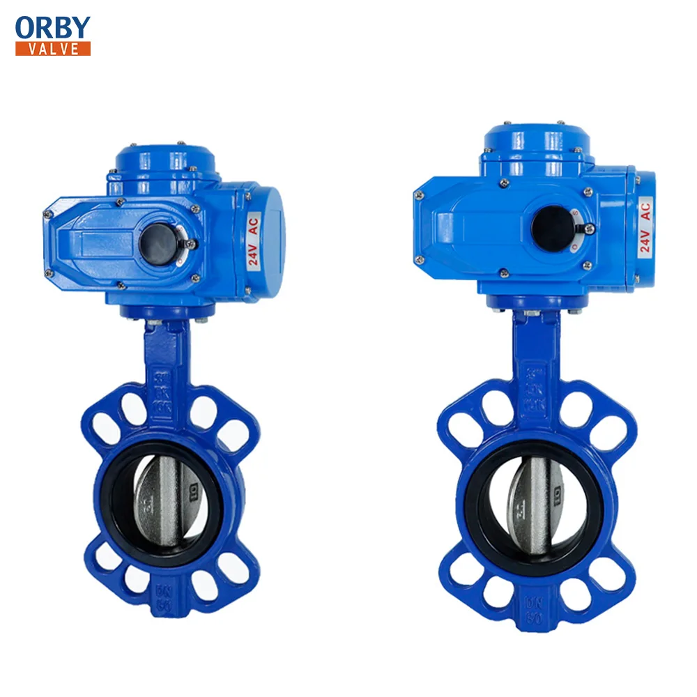 Butterfly Valve Wafer Type Motor Actuator Butterfly Valve For Flow Control pn10/16 12 inch DN300
