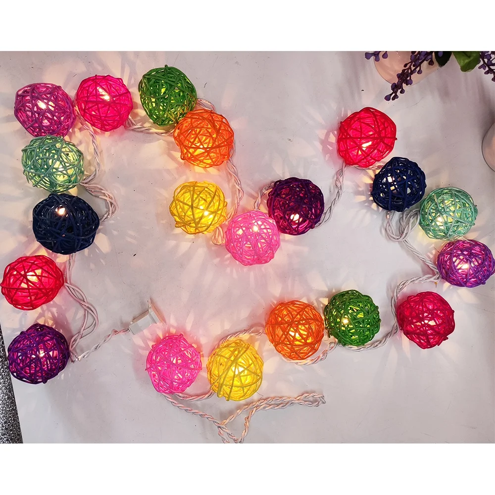 LCH 3m 20 led multicolor led rattan ball ramdan merry christmas twinkle garland string light