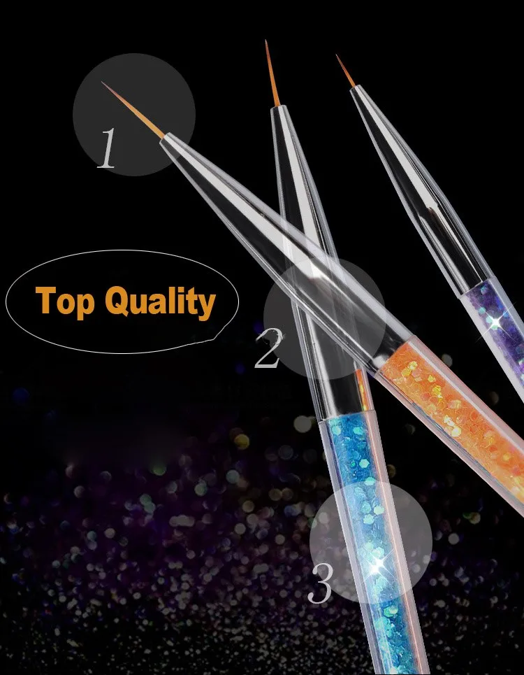 2022 new style Sequins Nail Art Brush 7/9/11 mm Drawing Painting Carving Pen Manicure Tools  Acrylic Liner UV Gel Decorations