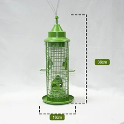Outdoor Garden Backyard Hanging Decoration Metal Wire Cage Squirrel Proof wild Bird Feeder With Four Feeding Ports