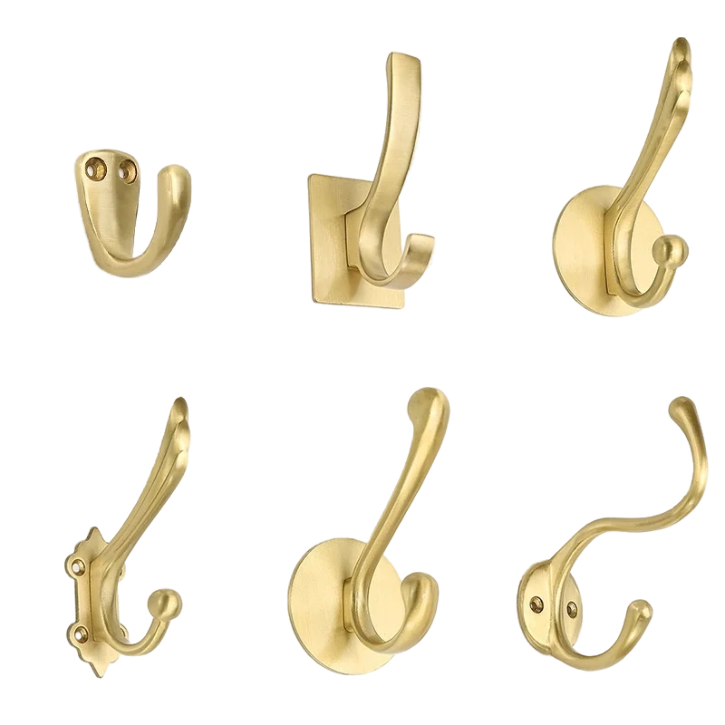 Brass Metal Beauty Coat Hooks for Entrance Door Living Room Kitchen Bathroom Bedroom Wardrobe Cloakroom