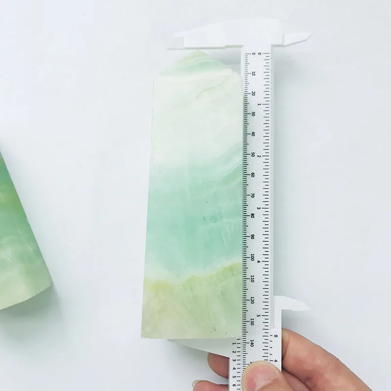 Wholesale high quality natural crystal points hand carved caribbean calcite four face towers for decoration