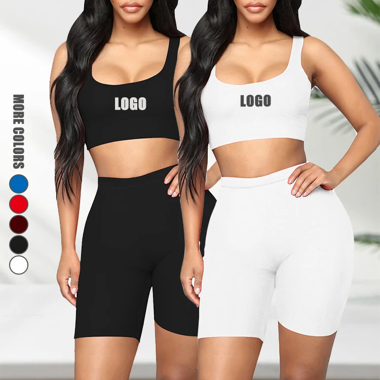 Custom Logo High Waist Hip Enhancer Plain Workout Activewear Sets For Women Gym Wear