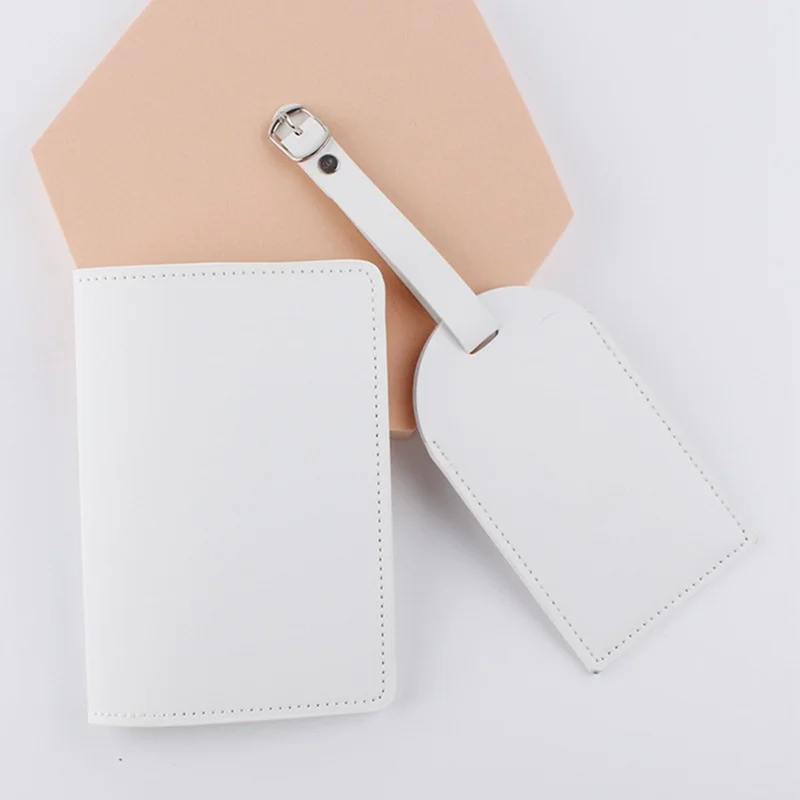 Hot Selling Travel Pu Leather Luggage Tag And Passport Holder Custom Passport Holder Set