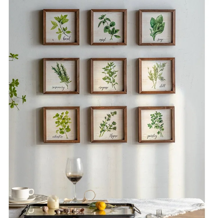 Nordic Creative Photo Wall 9-Piece Set Wall Decorations For Home Wood Craft Painting Background Furniture Bedroom Sets