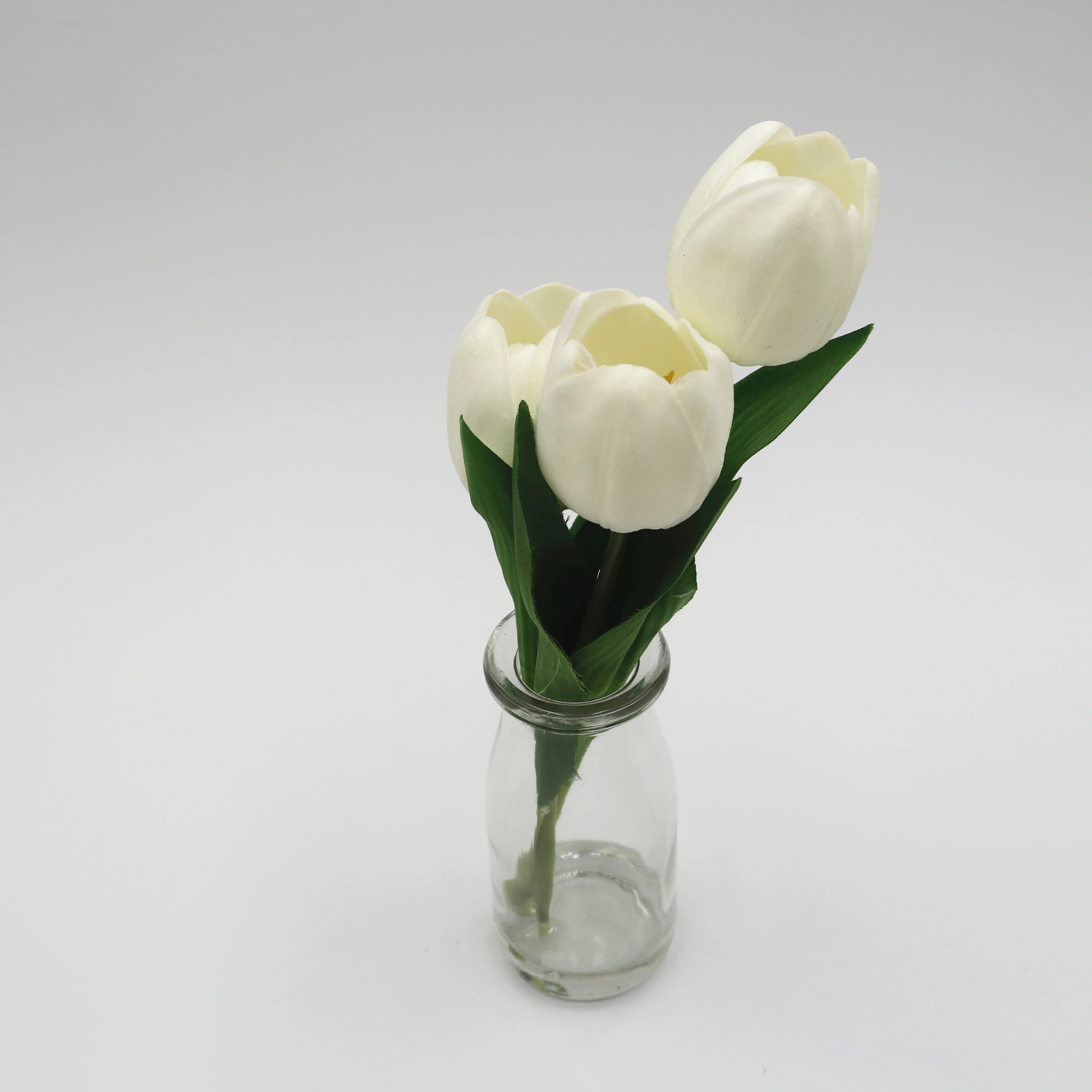2024 Artificial High Quality Simulation Bunch Flowers Decoration Latex Real Touch White Artificial Tulip Flower Fack Water