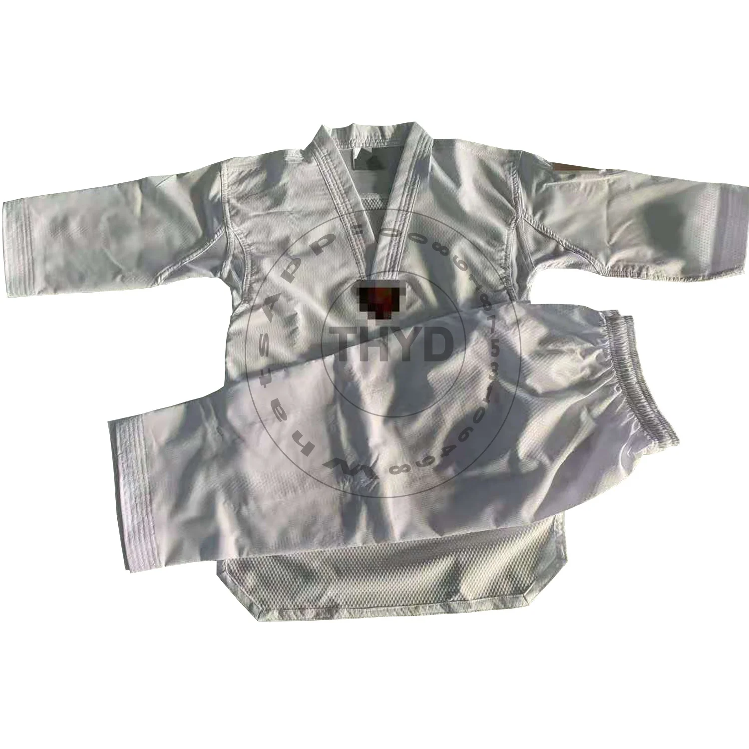 Gyeorugi WTF Professional Adi elastic raindrops pattern White Collar Taekwondo Uniform taekwondo dobok