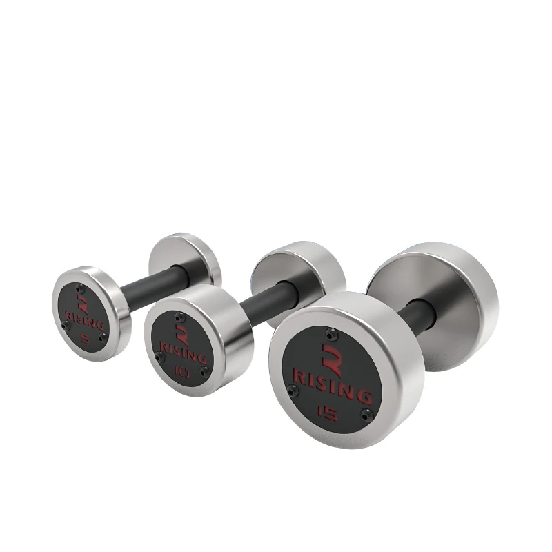 RISING FACTORY PRICE Gym Equipment For Body stainless steel rotating Dumbbells For Sale