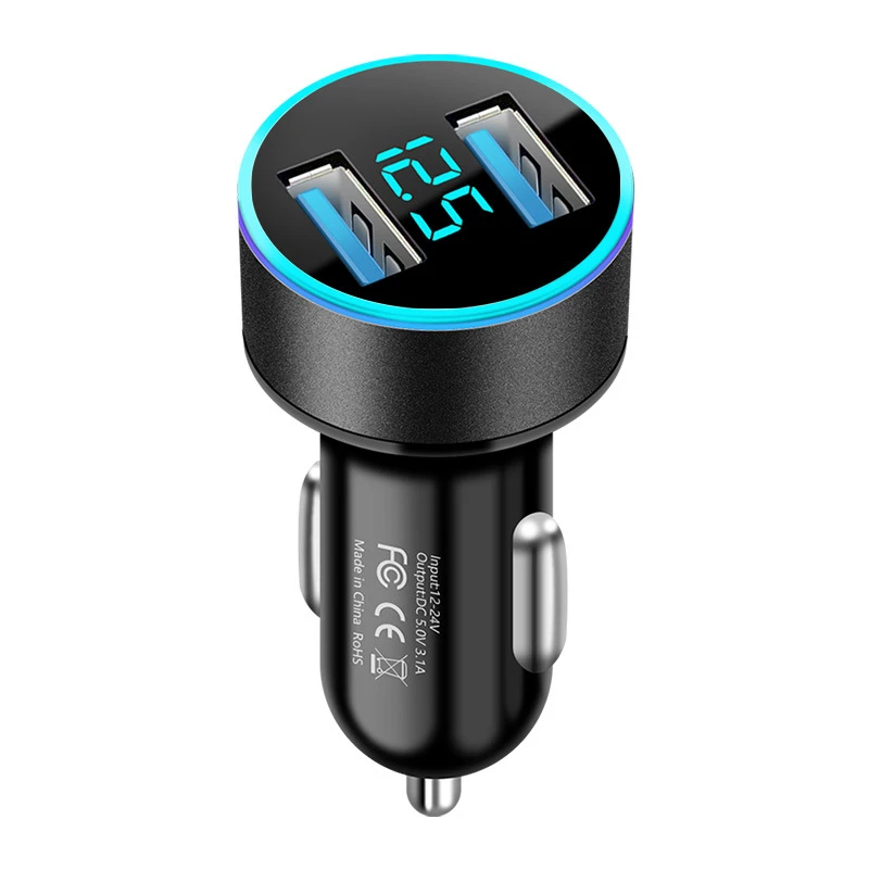 Car Charger Adapter 3.0 Portable USB Fast Charge Dual Ports