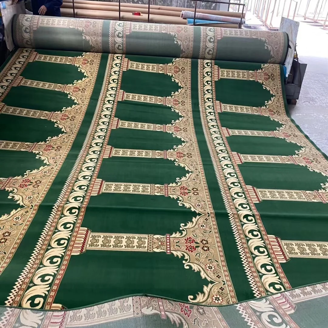 2021 Muslim prayer wholesale mosque room rolled wall to wall mosque carpet