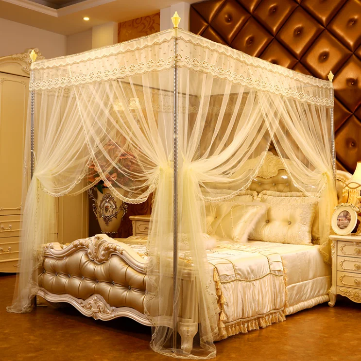 Wholesale best price palace pink double bed folding foldable new designer queen size bed mosquito net