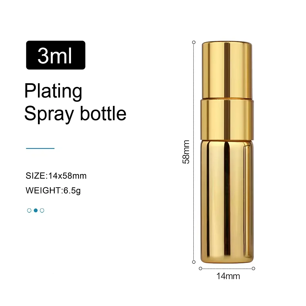 Wholesale 3ml 5ml 10ml Atomizer Small Mini Perfume Atomizer Vials Sample 10ml Glass Spray Perfume Bottle With Gold Black Sprayer