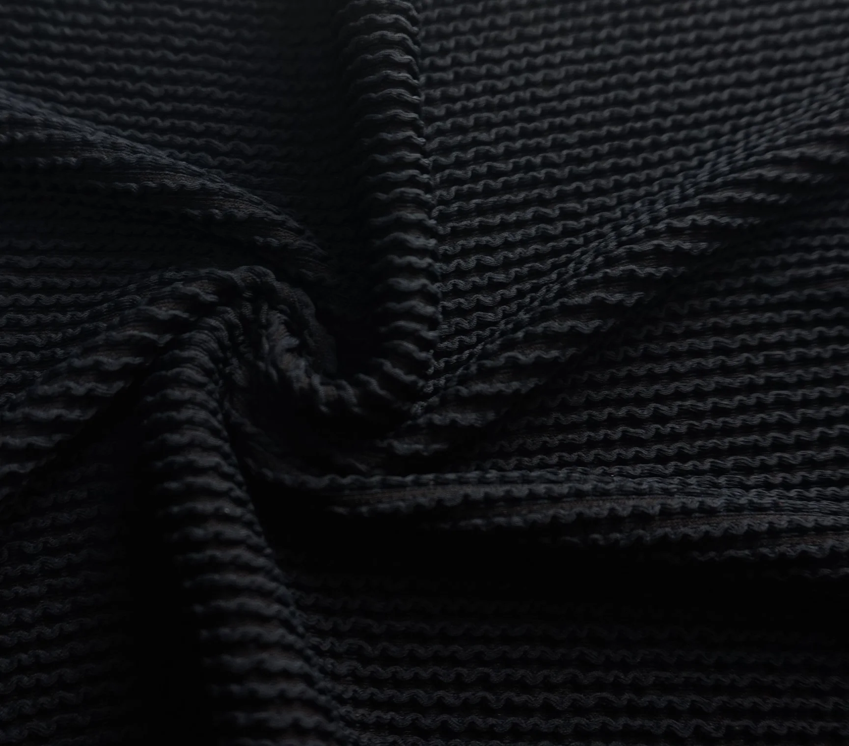 solid black rib fabric swimwear beachwear 3D jacquard stretch fabric customized plain knitted fabrics burkini for muslim woman