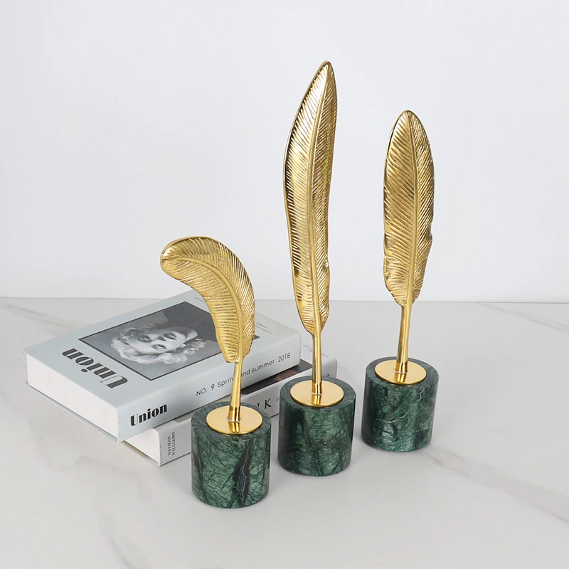 Manufacturers sell marble pure copper leaf ornaments gracefully other home hotel villa decoration accessories