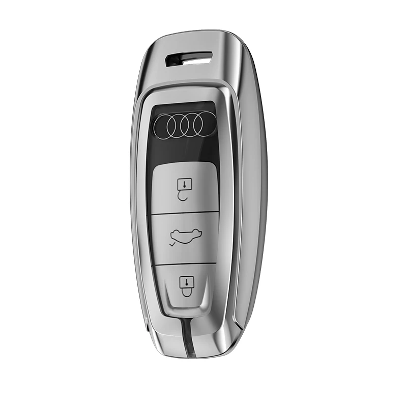 Perfect zinc alloy car smart key case for audi car with metal key chain