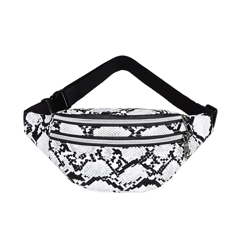 New Design Wholesale PU Woman Snakeskin Crossbody Chest Bag Female Fanny Pack Bag