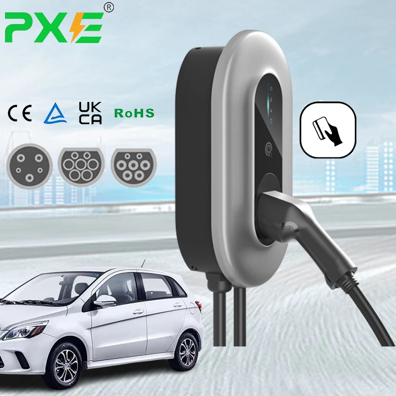 Wall Ac Type 2 Ev Charger 7KW Portable Charging Station 32A 1 Phase Wallbox Home Fast Electric Charging For Car With Cable