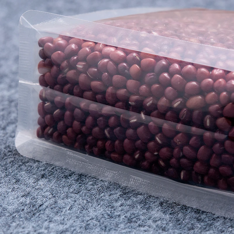 Block square flat bottom pouch eight side sealing transparent clear plastic bags