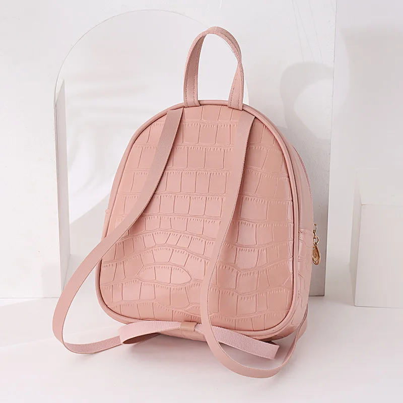 young New Mini Female 2022 Spring Summer Series Cute Sweet Good Pu Leather Small Backpack Women Double Shoulder