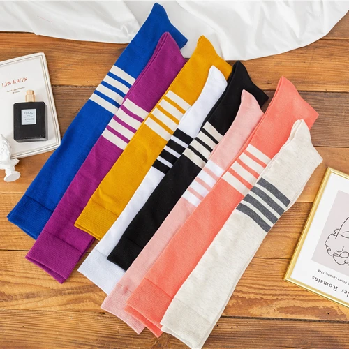 
Hot Popular Striped Stockings Warm Thighs Over High Knee Socks Long Stockings Girls Ladies 