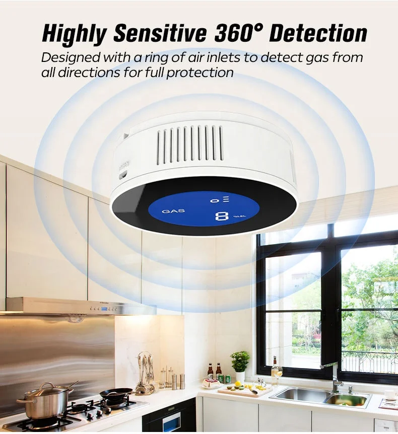 Upgraded tuya wifi multi-gas sensor natural propane lpg gas leakage detector IOT smart wireless home alarm portable gas detector