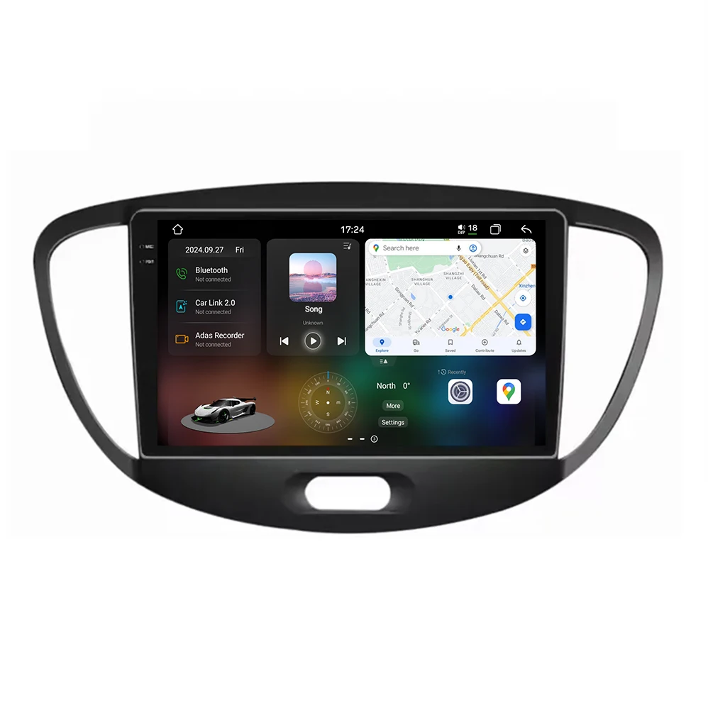 Автомагнитола android для Hyundai I10 2007-2013 carplay 4G WIFI GPS навигационное головное устройство