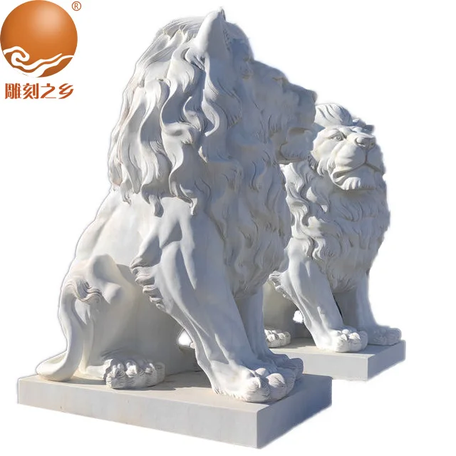 Marble Lion Statue White Lion Statue Factory Customized Sitting Lion Statue