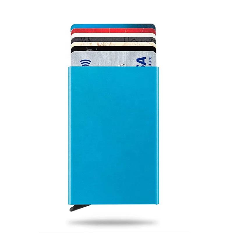 Лидер продаж, металлический алюминиевый держатель для кредитных карт с блокировкой радиочастотной идентификации для бизнеса