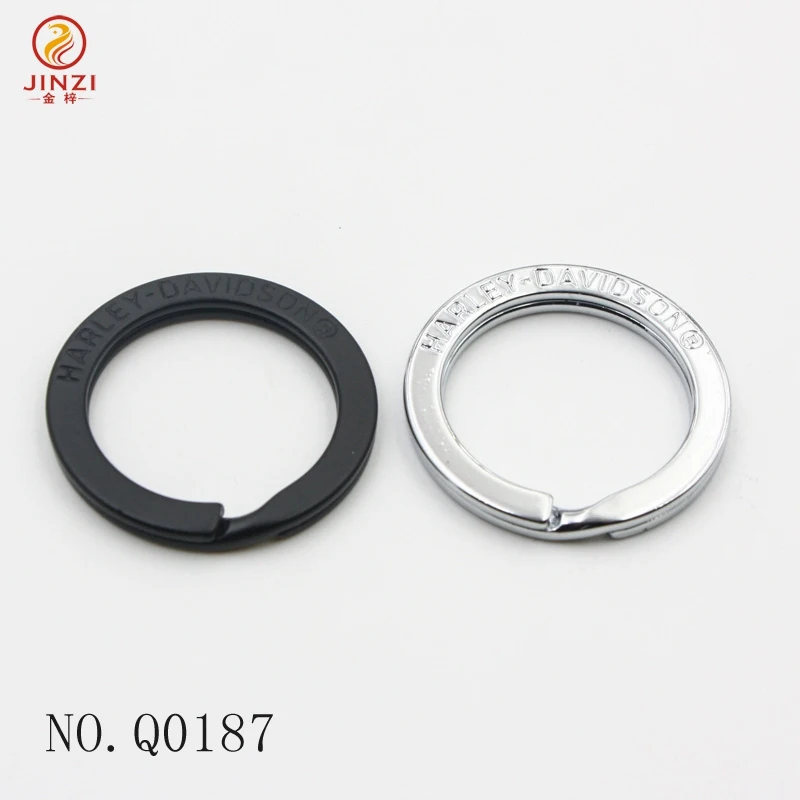 Key ring Supplier 30mm Metal split ring Flat Key chain ring Custom Engraved logo Key ring for key chain and craft