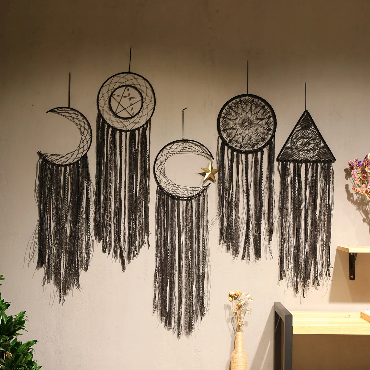 Travelcool Macrame Tapestry Wall Hanging Dreamcatcher Diy Room Decoration Kids Owl Moon Star Dream Catcher Home Hogar Decor