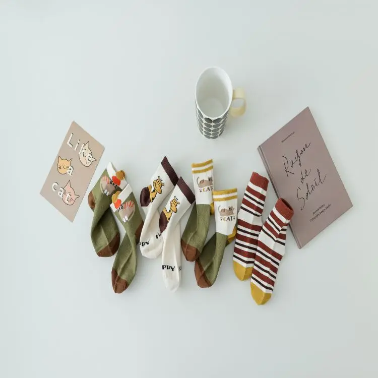 Custom logo baby socks kids socks wholesale soft breathable cotton ribbed children socks