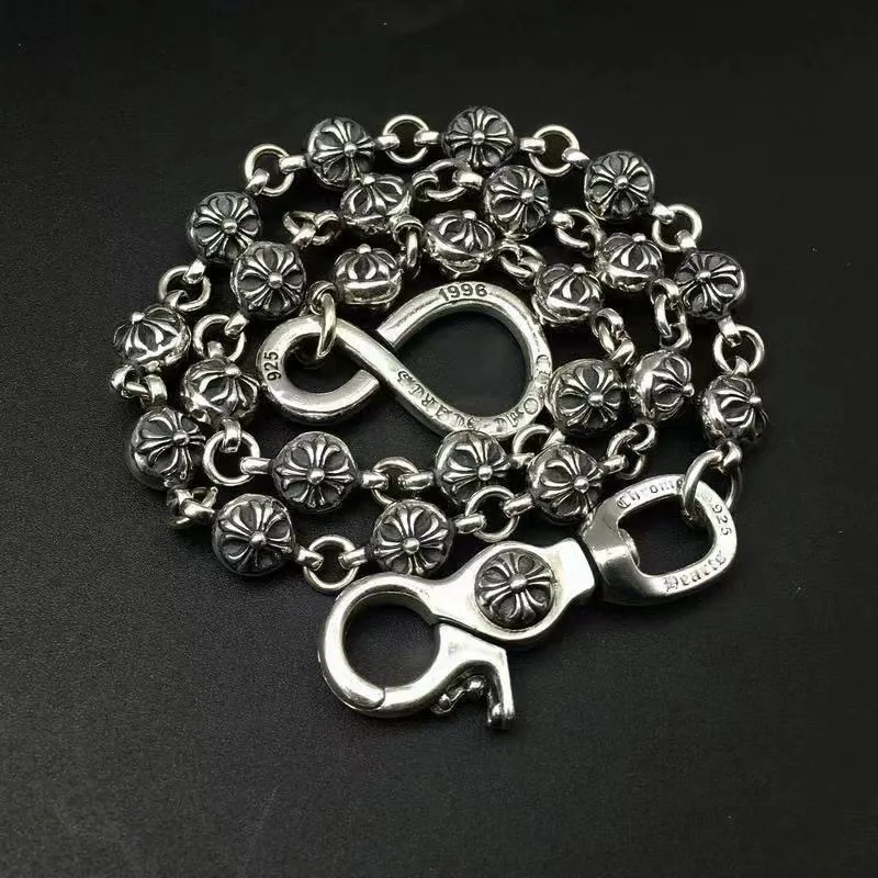 Wholesale Ch Cross flower ball buckle waist pants chain, personalized retro European and American bag  thick hanging chain