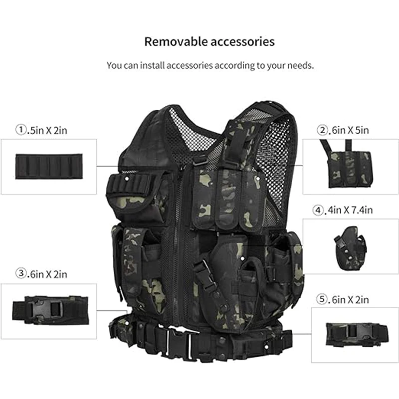Vancharli Manufacturer Multi-pocket Ultra-Light Breathable Training Airsoft Tactical Vest Patches for Outdoor Equipment