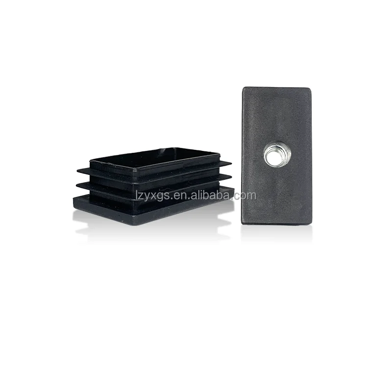 Nut plug 30*60mm square tube black and white plug Square plug embedded lock teeth anti-slip furniture accessories