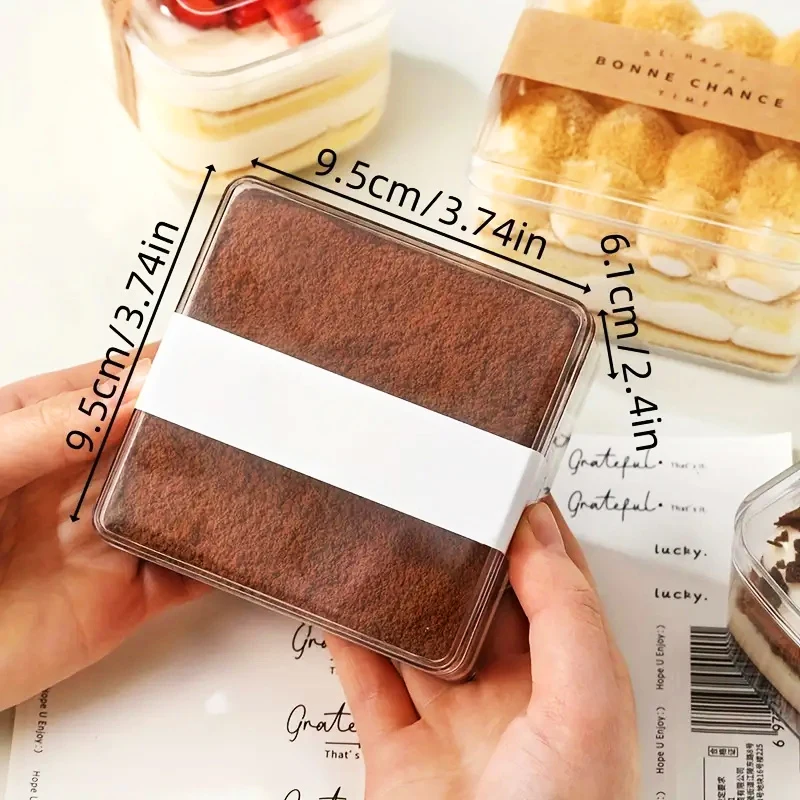 Mousse Cup Tiramisu Dessert Box Wholesale Square Clear Plastic Cake Box Cake Packaging Cupcake Boxes Transparent