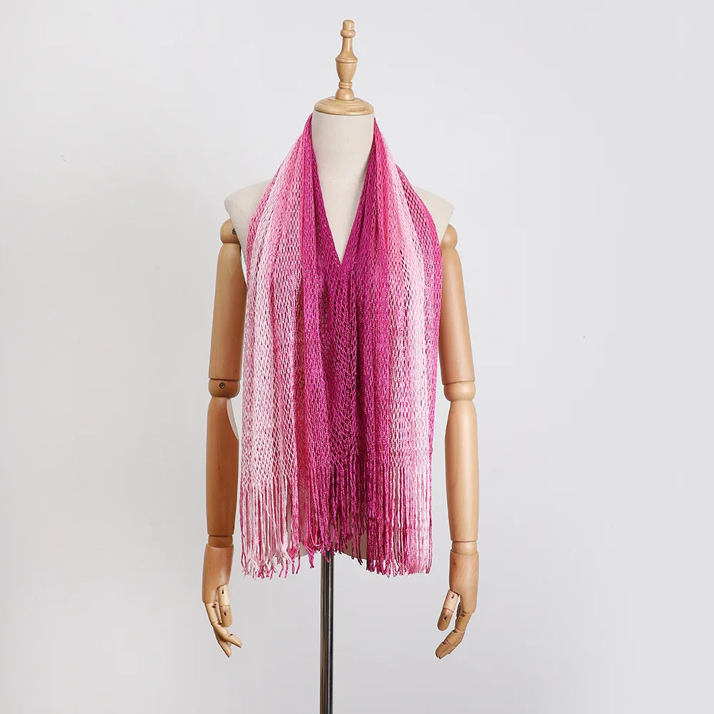 New Style Summer Sea Beach Shawl Women Outdoor Big Size Sexy Ombre Chiffon Tassel Beach Scarves