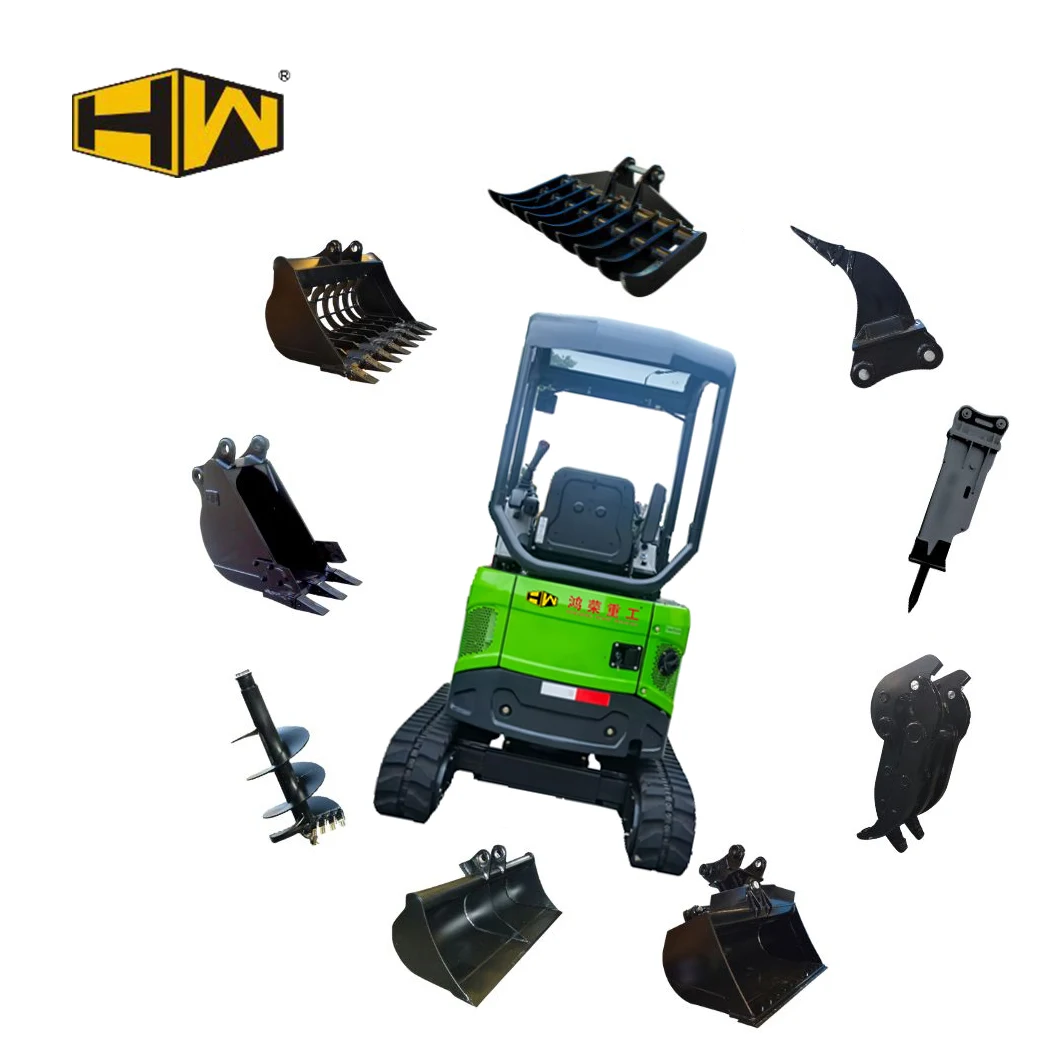 HW Earthmoving Machinery Mini Crawler Tracks Excavator Micro Excavator 1.5 Ton Tractor Excavator Agt Industrial