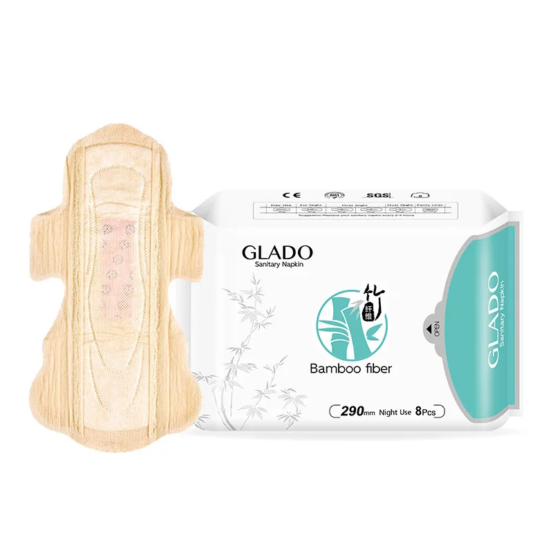 Wholesale bamboo sanitary napkin for woman disposable organic cotton sanitary pad biodegradable sanitary napkin manufacturer OEM