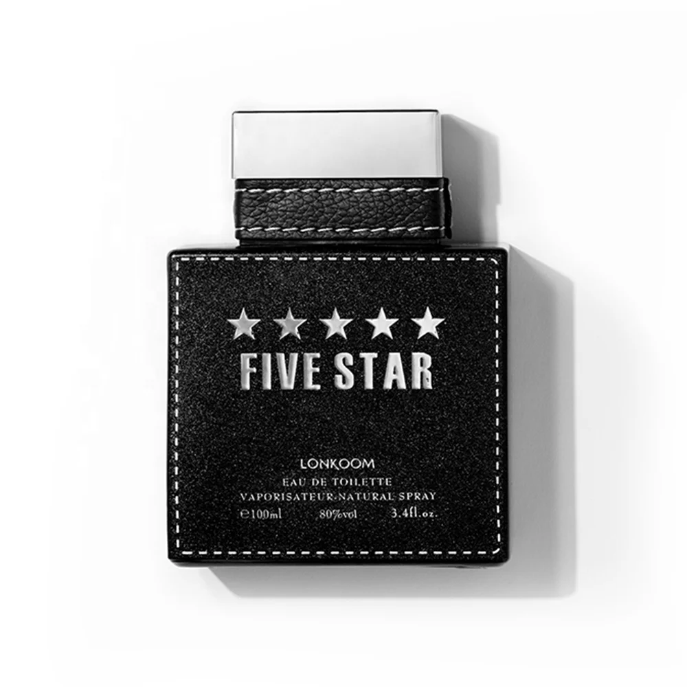 Factory Direct wholesale Black square Bottle imitation leather package 100ml EDT perfume for cool men