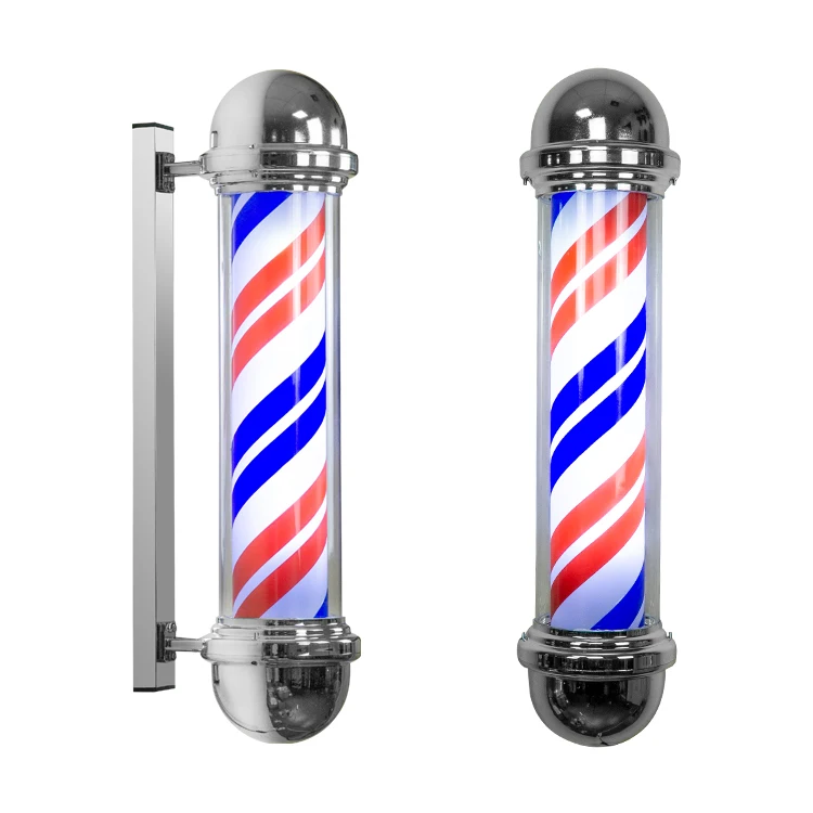 Black and white barber pole for salon shop hair barber equipment durable led barber pole