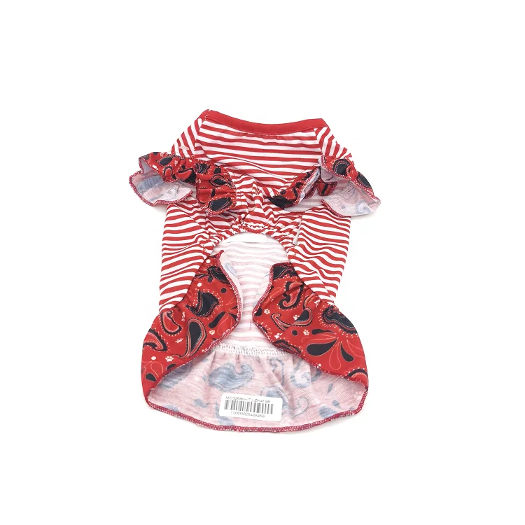 2021 New Pet Garment Sexy Girl Dog Dress Skirt Stripe Small Dog Red Summer Sport Puppy Pet Dress for dog