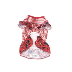 2021 New Pet Garment Sexy Girl Dog Dress Skirt Stripe Small Dog Red Summer Sport Puppy Pet Dress for dog