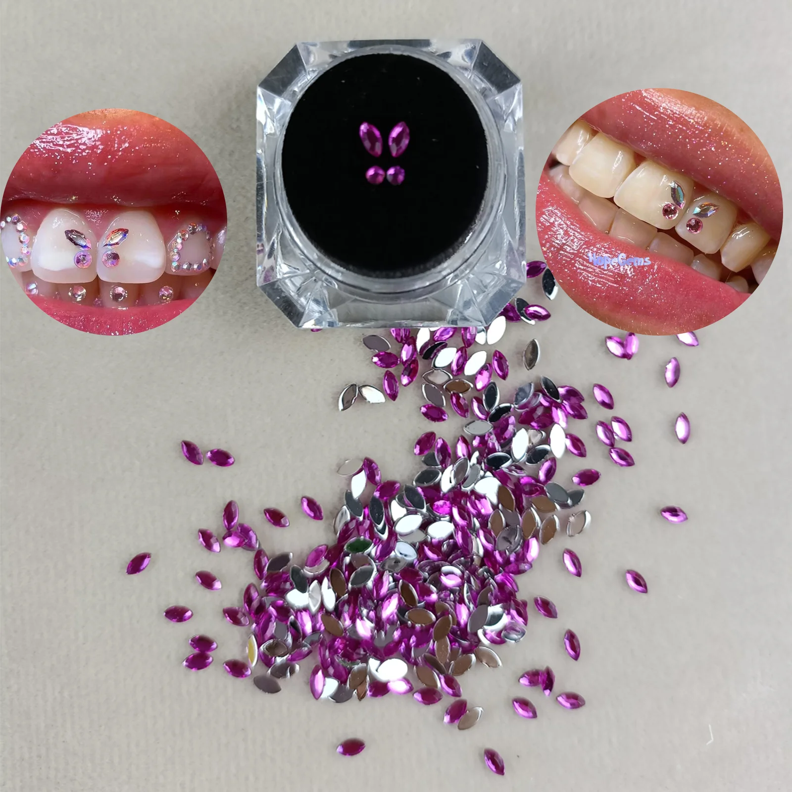 Hot Selling Dental Butterfly Teeth Gems Horse Eye Round Shape