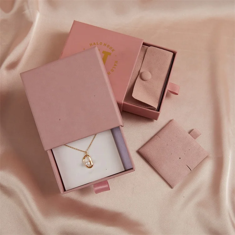 2024 Hot Custom Logo Rigid Sliding Out Drawer Box Fancy Gift Box For Jewelry Accessory Storage Retail Box With Ribbon