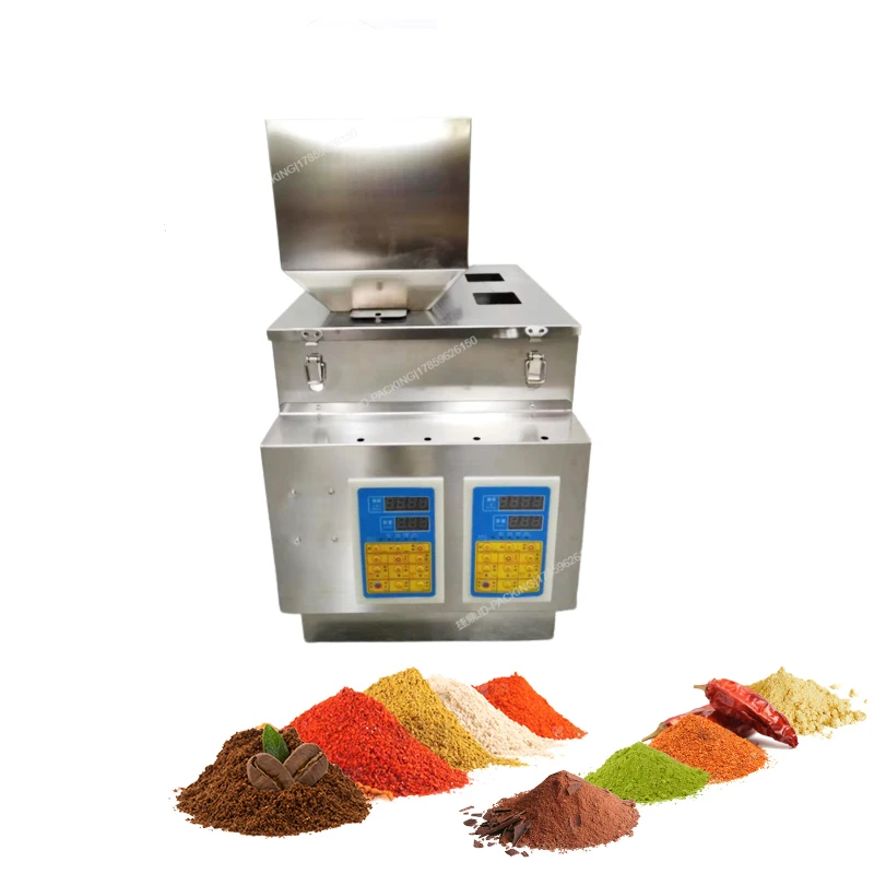 Two Head 200g Small Semi Automatic Coffee Spice Seasoning Tea Bag Powder Weight Filling Machine