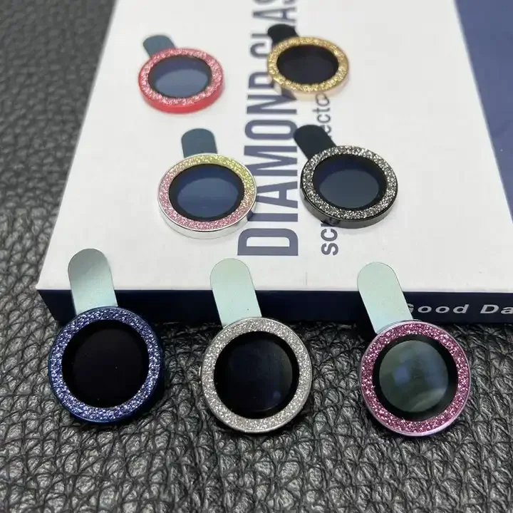 Glitter Camera Lens Screen Protector For iPhone 11 12 13 14 15 Pro Max Back Cover Camera Lens Bling Glass Lens Cover New