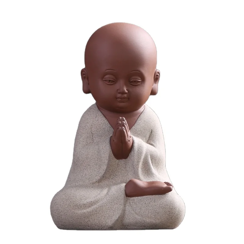 Ceramic Buddha Statue Creative Baby Buddah Craft Dolls Ornaments Gift Arts Little Cute Monk Figurine Chinese Ceramic Buddah Monk