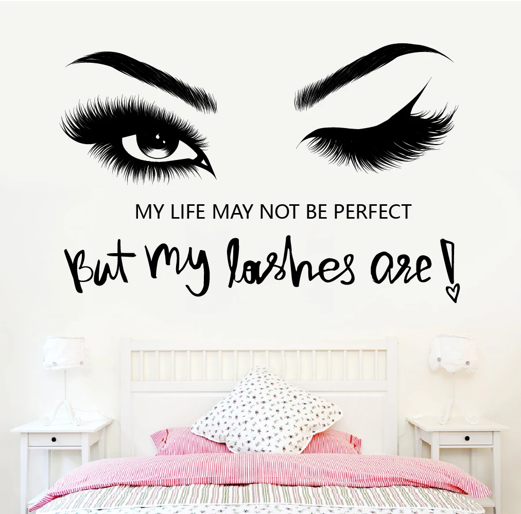 Home decoration creative wall girl motivation eye sticker quotes living room