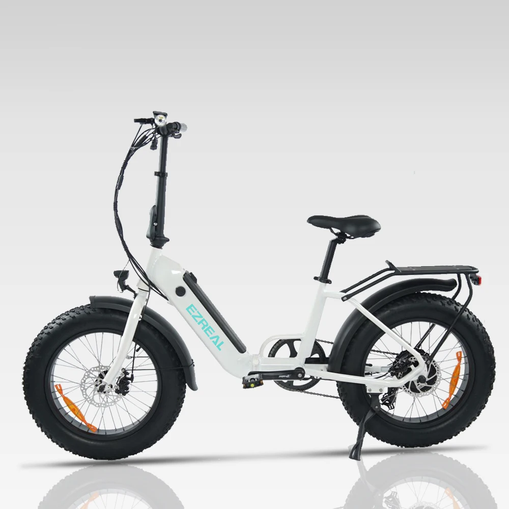 EZREAL China 20 inch 500 w 10.4 a h electric folding ebike electric bicycle full suspension mid drive ebike  foldable e-bike