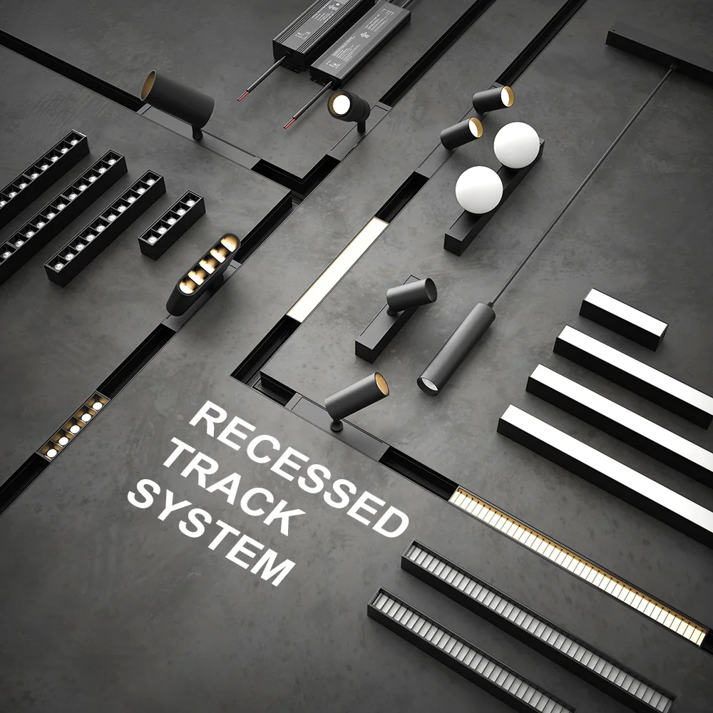 SCON LED  Recessed Magnetic Track Lighting System Pendant Glass Ball Lamp Head E27 Bulb Spotlight Downlight